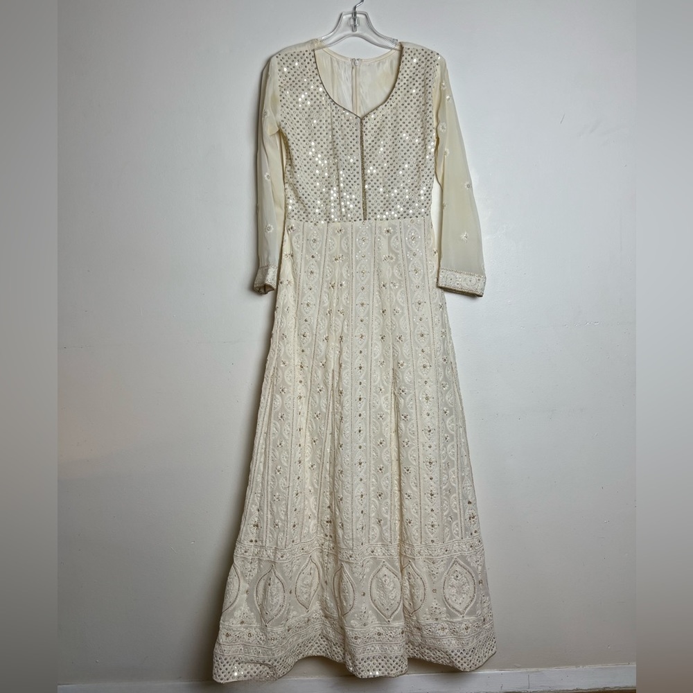 Cream Designer Indian Wedding Dress For Haldi Sangeet Mehendi Reception Cocktail